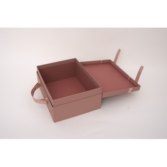 Cutie carton geanta, culoare roz, 21X27.5X12 cm, B.S.P. / SL942