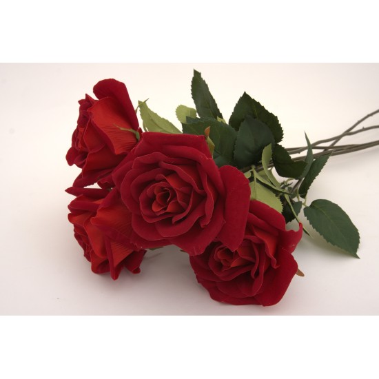 Fir trandafir artificial, culoare rosu, H 50 cm, B.S.P. / SL980