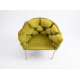 Scaun dining, tapiterie catifea, cadru metalic auriu, culoare verde / AN181-3