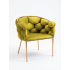 Scaun dining, tapiterie catifea, cadru metalic auriu, culoare verde / AN181-3