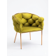Scaun dining, tapiterie catifea, cadru metalic auriu, culoare verde / AN181-3