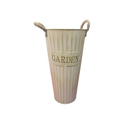 Vaza din metal, culoare crem, H 40 cm, B.S.P. / SL1573