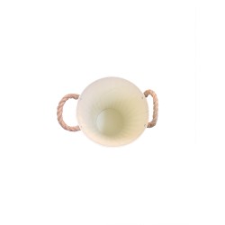 Vaza din metal, culoare crem, H 40 cm, B.S.P. / SL1573