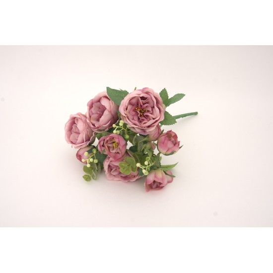 Buchet 10 bujori artificiali, culoare roz inschis, H 35 cm, B.S.P. / AN112-4