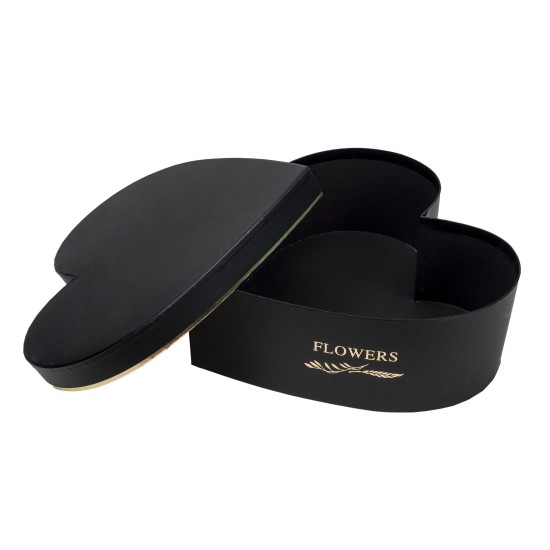 Set 3 cutii in forma de inima / SL043_Negru