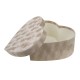 Set 3 cutii in forma de inima din catifea, crem / SL269_Crem