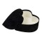 Set 3 cutii in forma de inima din catifea, negru / SL269_Negru
