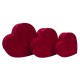 Set 3 cutii in forma de inima din catifea, rosu / SL269_Rosu