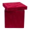 Set 3 cutii cu forma patrata din catifea, rosu / SL116_Rosu