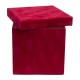 Set 3 cutii cu forma patrata din catifea, rosu / SL116_Rosu