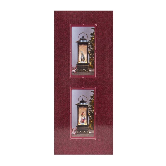Decoratiune Craciun in forma de felinar, luminos, muzical, alimentare USB/ baterii / CD 4155_A