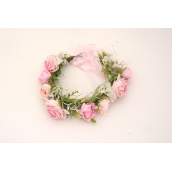 Coronita flori artificiale, culoare roz, B.S.P. / SL1031-2