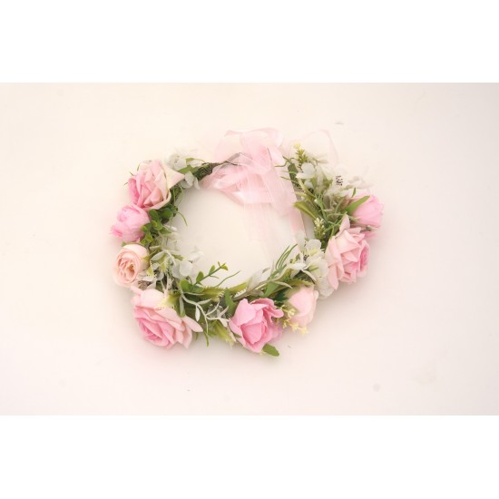 Coronita flori artificiale, culoare roz, B.S.P. / SL1031-2