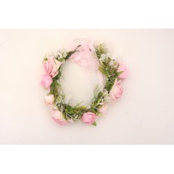 Coronita flori artificiale, culoare roz, B.S.P. / SL1031-2