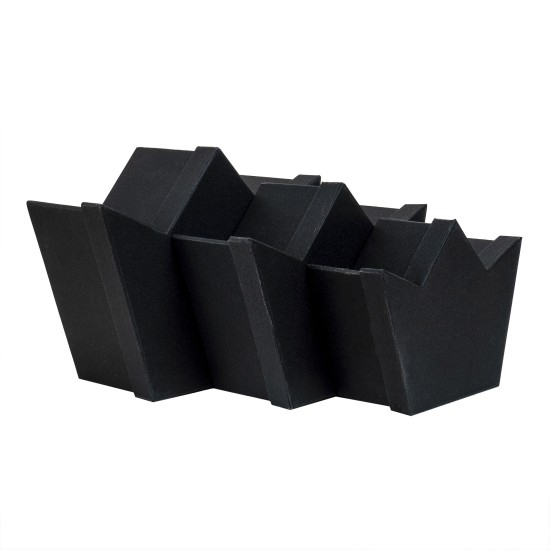 Set 3 cutii cu forma coronita, negru / CD5075_negru