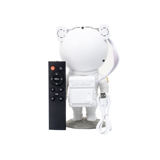 Decoratiune luminoasa, in forma de astronaut, culoare alb, joc de lumini, 120x113x228 mm, B.S.P. / SL469